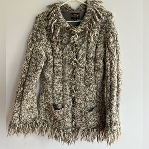 KYBER OUTERWEAR 100%Wool Nepal Chunky Sweater  Cardigan Small